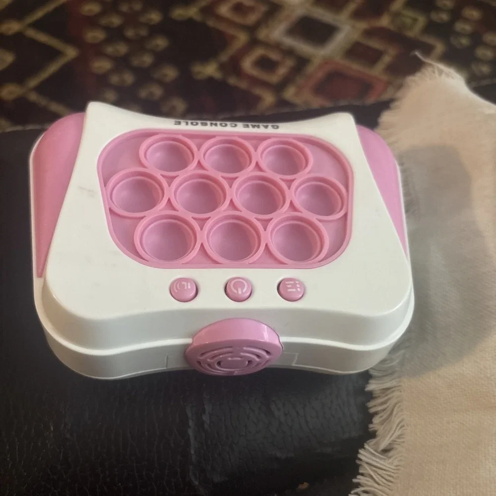 Pink Pop It Game Console Fidget Toy Electronic Handheld Stress Relief Puzzle